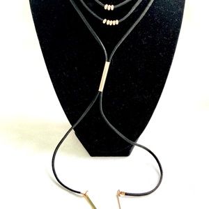 NWT Black & Gold Double Layered Necklace